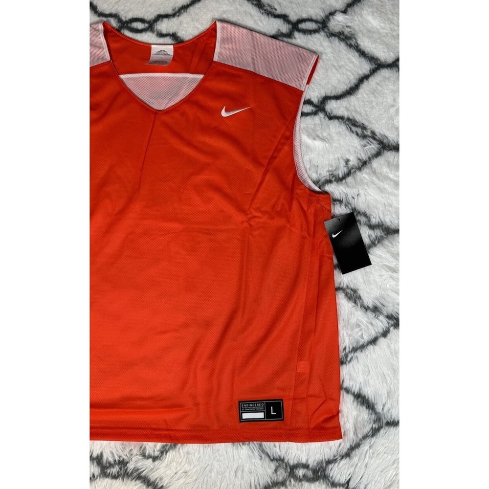 NIKE Team Dri-FIT Reversible Pinnie Practice Jersey Orange White Mens Sz S *NEW* - Picture 5 of 8